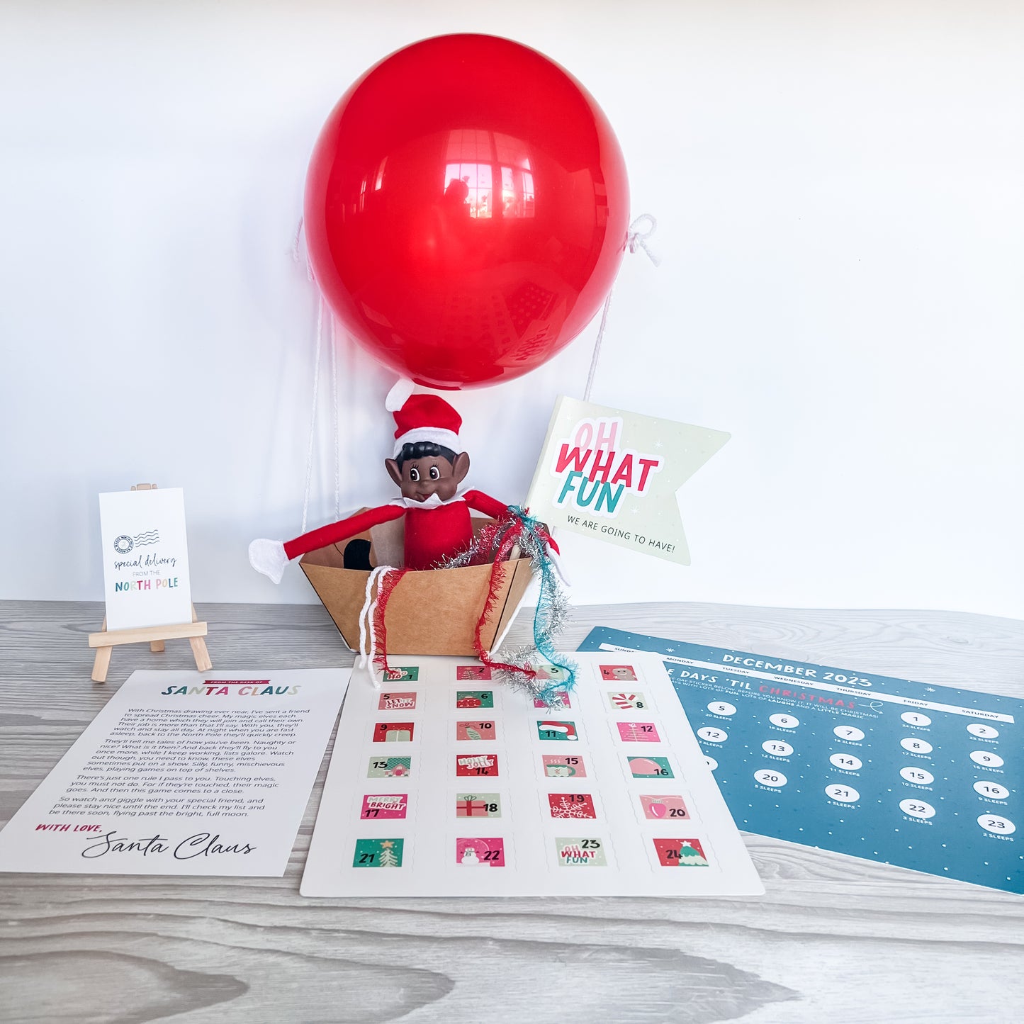 Arrival Balloon, Welcome Letter and Christmas Countdown Activity